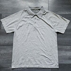 Fabletics Training Day Polo Shirt Men XL Gray Stretch Golf Tennis Lightweight